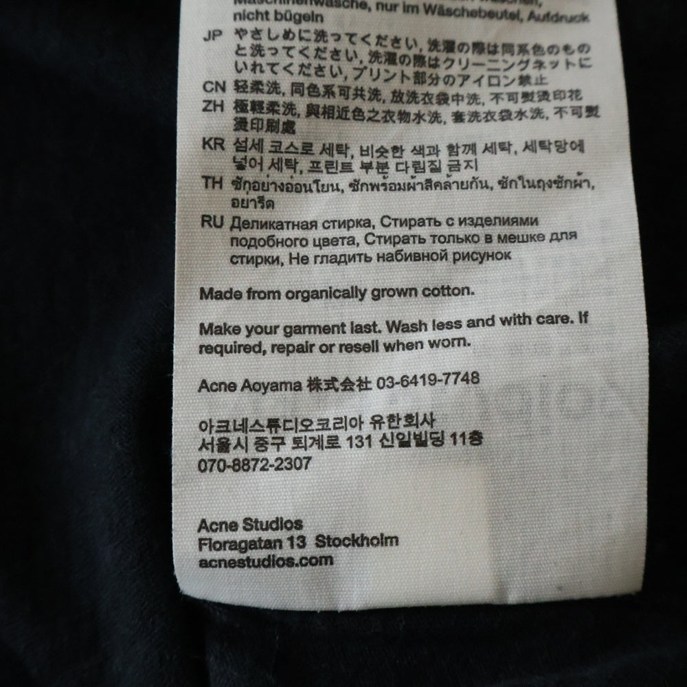 Acne Studios(アクネ ストゥディオズ) フロント ハートプリント 半袖 Tシャツ カットソー ブラック レディース FN-UX-TSHI000081