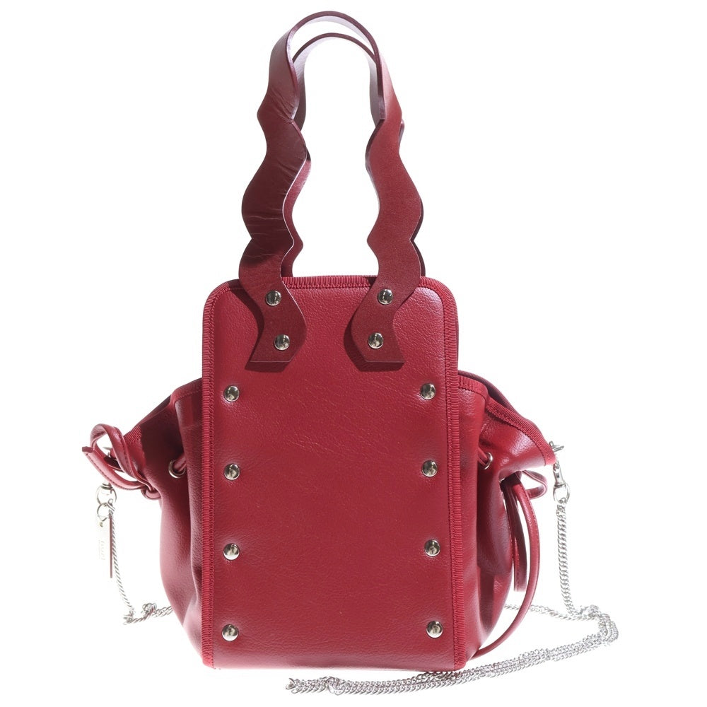 nori enomoto(ノリ エノモト) lundi nuit 2way レザー ショルダーバッグ ハンドバッグ レッド レディース