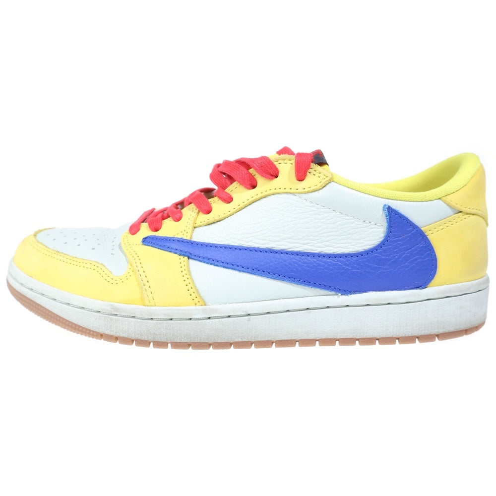 NIKE(ナイキ) ×TRAVIS SCOTT WMNS AIR JORDAN 1 RETRO LOW OG CANARY トラヴィススコット ウィメンズ エアジョーダン1 ローカットスニーカー イエロー US11/28cm DZ4137-700 レディース