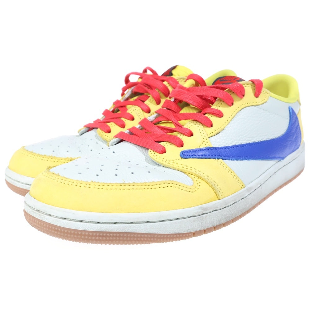 NIKE(ナイキ) ×TRAVIS SCOTT WMNS AIR JORDAN 1 RETRO LOW OG CANARY トラヴィススコット ウィメンズ エアジョーダン1 ローカットスニーカー イエロー US11/28cm DZ4137-700 レディース