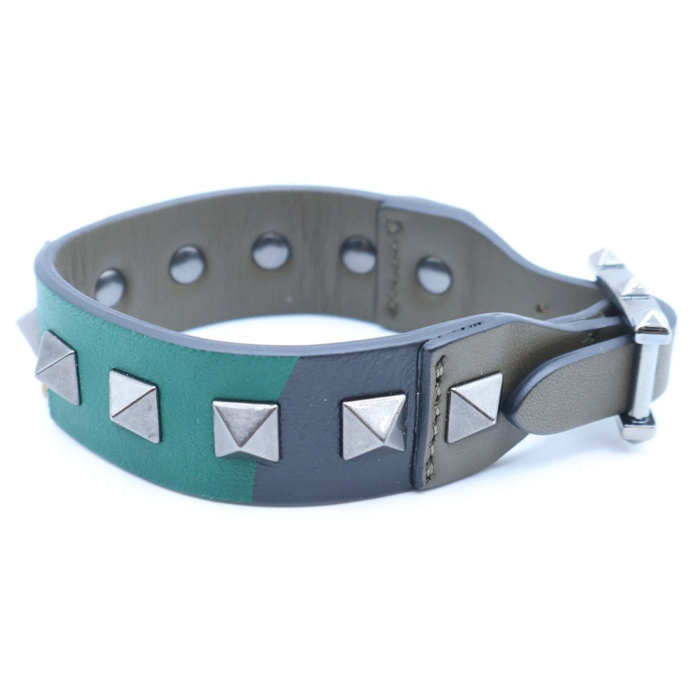 VALENTINO(ヴァレンティノ) カモ柄 マルチ レザー ブレスレット カーキ