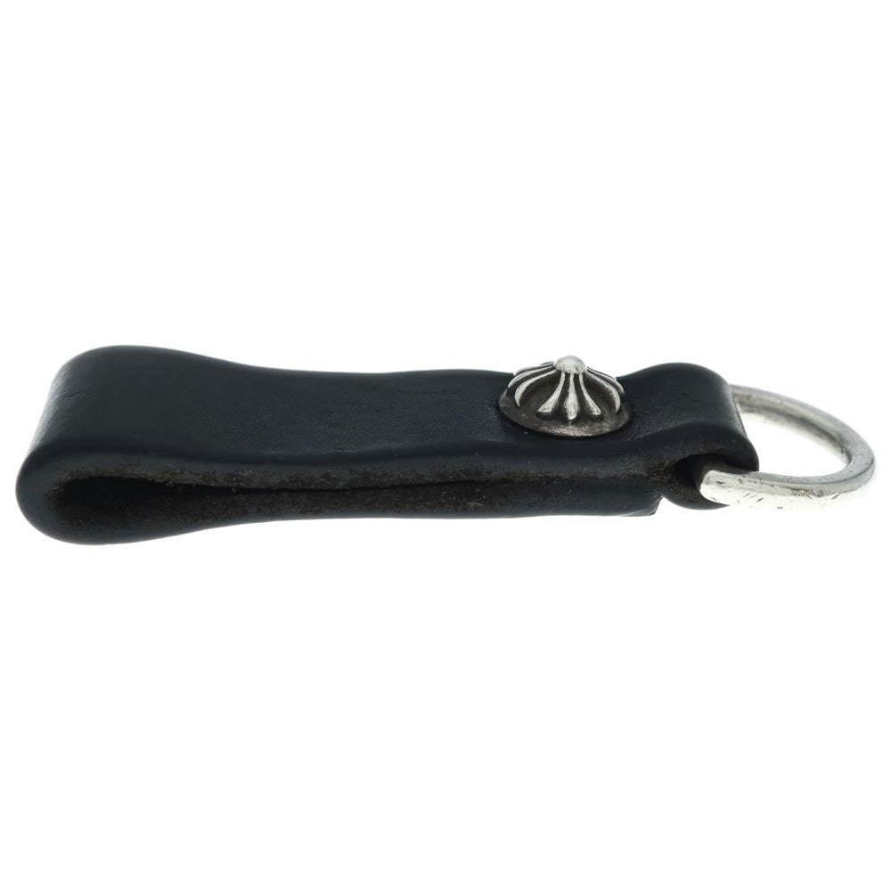 CHROME HEARTS(クロムハーツ) BELT LOOP クロスボールボタンレザーベルトループ シルバー/ブラック BCA397