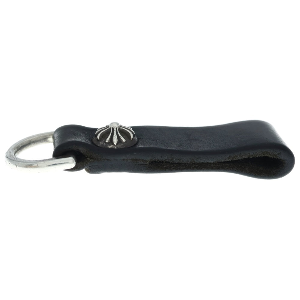 CHROME HEARTS(クロムハーツ) BELT LOOP クロスボールボタンレザーベルトループ シルバー/ブラック BCA397