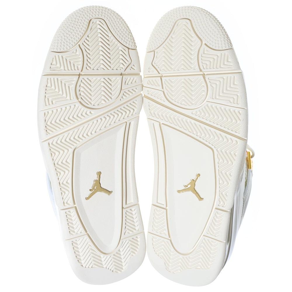 NIKE(ナイキ) WMNS AIR JORDAN 4 RETRO WHITE & GOLD AQ9129-170 ウィメンズ エア ジョーダン 4 レトロ ハイカットスニーカー ホワイト/ゴールド US10/27cm レディース