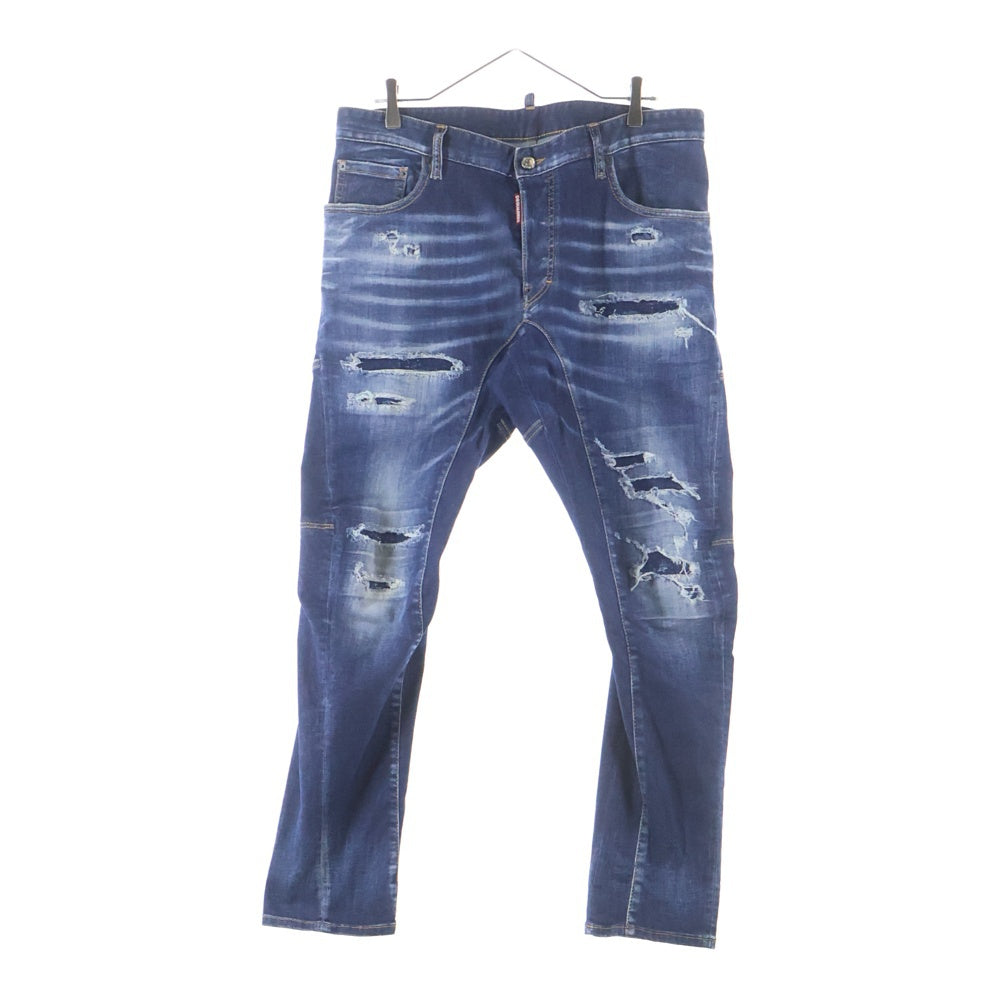 DSQUARED2(ディースクエアード) 23AW Tidy Biker Jean タイディ バイカー ジーンズ ダメージ加工 スキニーデニムパンツ S71LB1262 インディゴ