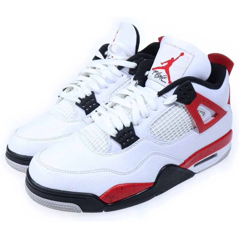 NIKE(ナイキ) AIR JORDAN 4 RETRO RED CEMENT エアジョーダン レトロ レッドセメント ミッドカットスニーカー ホワイト/レッド US9.5/27.5cm DH6927-161