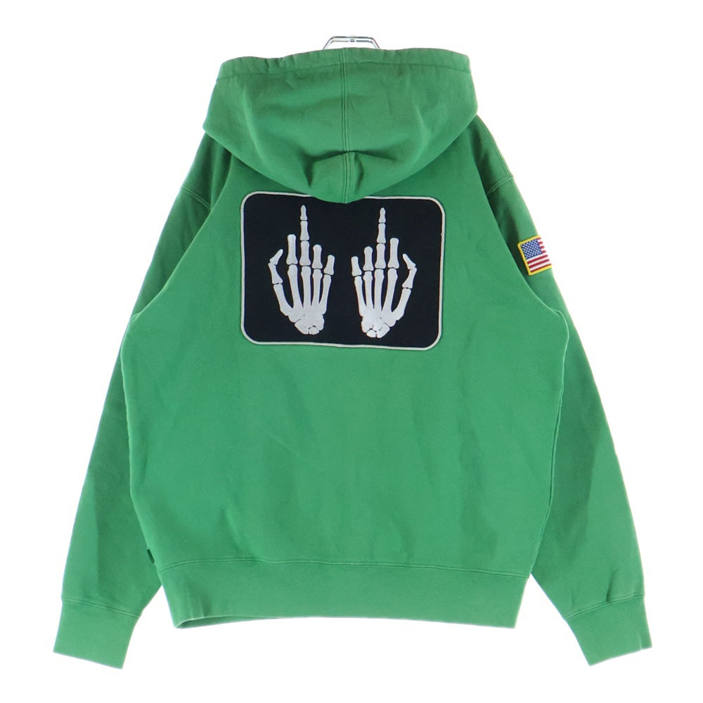 【値下げ可能】ヒステリックグラマーハーフジップオリーブグリーンフリースジャケット SUPREME(シュプリーム) 17AW × Hysteric Glamour Patches Zip Up