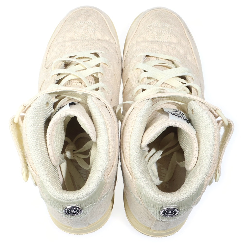 NIKE(ナイキ) ×STUSSY AIR FORCE1 '07 MID SP Fossil DJ7841-200 ステューシー エアフォース1 ミッドカットスニーカー アイボリー US9/27cm