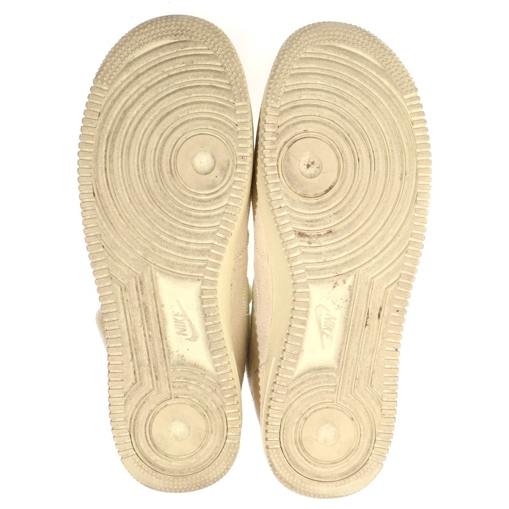 NIKE(ナイキ) ×STUSSY AIR FORCE1 '07 MID SP Fossil DJ7841-200 ステューシー エアフォース1 ミッドカットスニーカー アイボリー US9/27cm