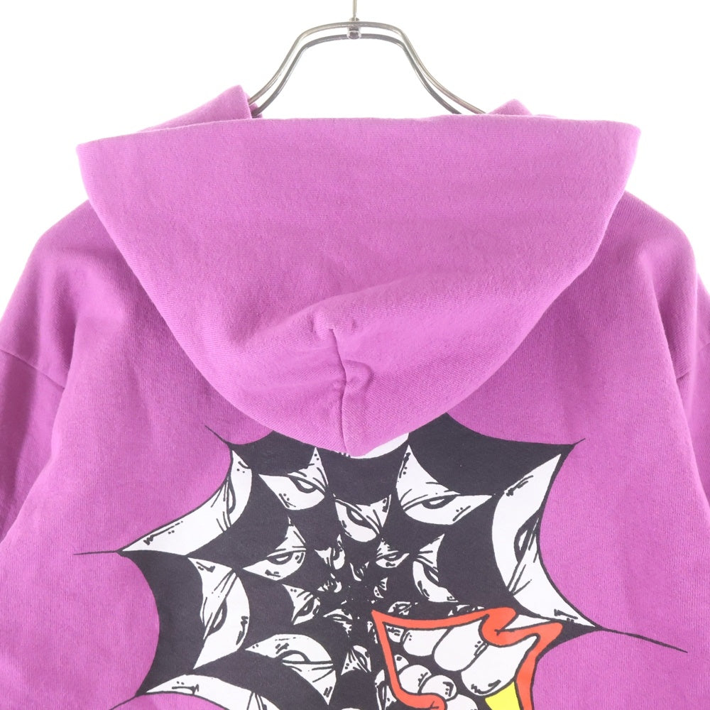CHROME HEARTS(クロムハーツ) ×MATTY BOY Spider Web Crewne マッティボーイ スパイダー チョンパー フーディー プルオーバーパーカー パープル