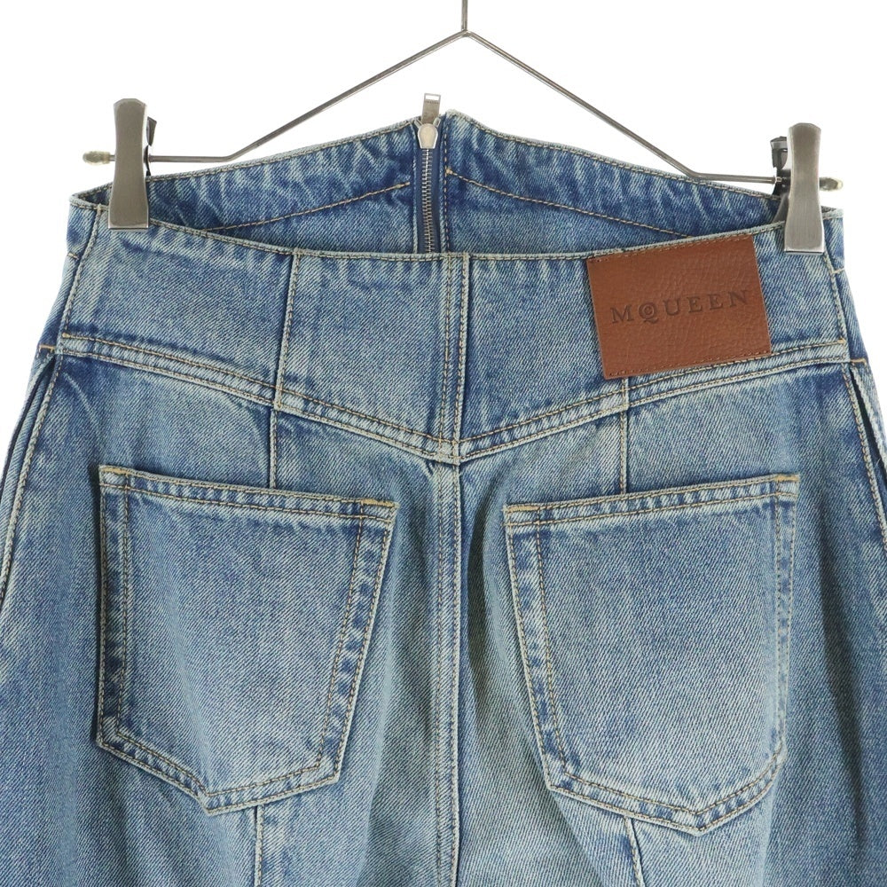 Alexander McQueen(アレキサンダーマックイーン) Fold Over Waist Jeans フォールドオーバーウエストジーンズ フレアデニム レディース インディゴ 813252QMACV