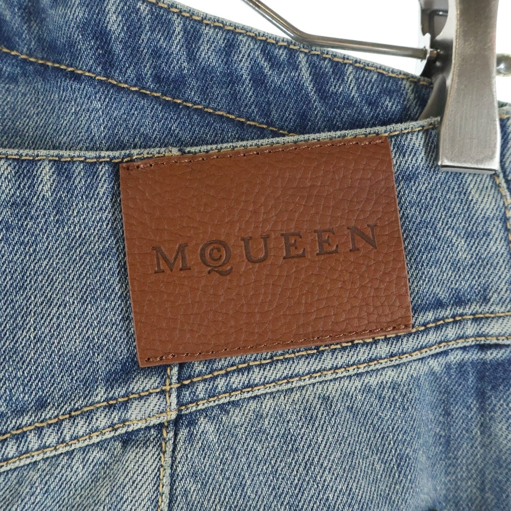Alexander McQueen(アレキサンダーマックイーン) Fold Over Waist Jeans フォールドオーバーウエストジーンズ フレアデニム レディース インディゴ 813252QMACV