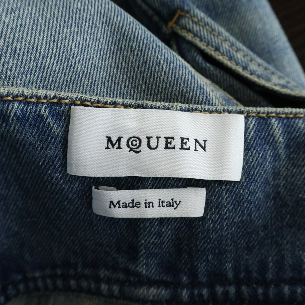 Alexander McQueen(アレキサンダーマックイーン) Fold Over Waist Jeans フォールドオーバーウエストジーンズ フレアデニム レディース インディゴ 813252QMACV