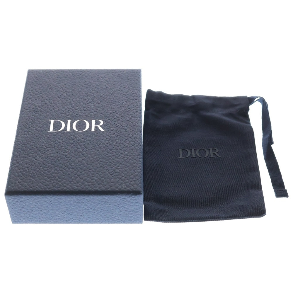 DIOR(ディオール) オブリーク レザーキーホルダー バッグチャーム グレージュ/シルバー レディース