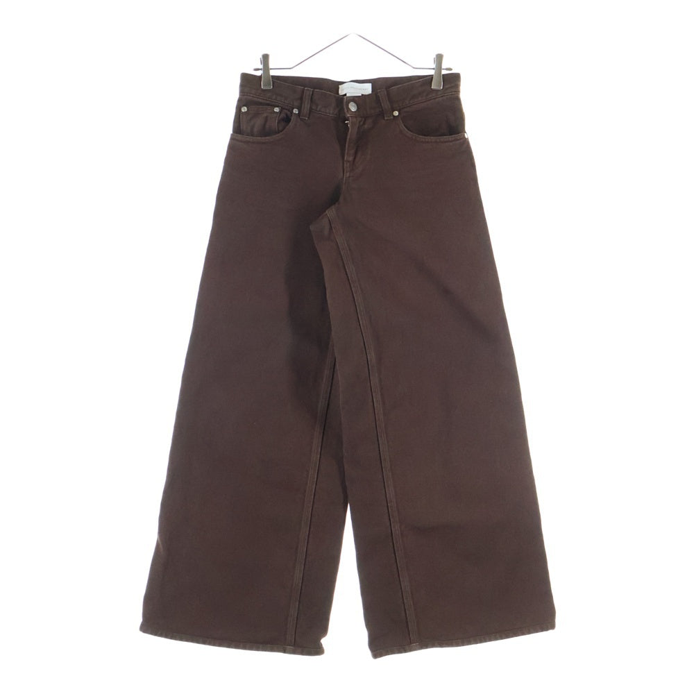 STELLA McCARTNEY(ステラマッカートニー) Logo Patch Jeans ロゴパッチジーンズ ワイドレッグデニム レディース ブラウン 6D04283SQH42