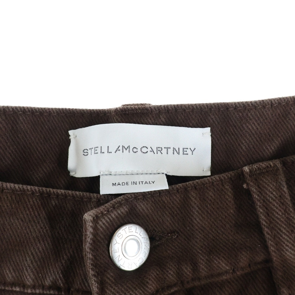 STELLA McCARTNEY(ステラマッカートニー) Logo Patch Jeans ロゴパッチジーンズ ワイドレッグデニム レディース ブラウン 6D04283SQH42