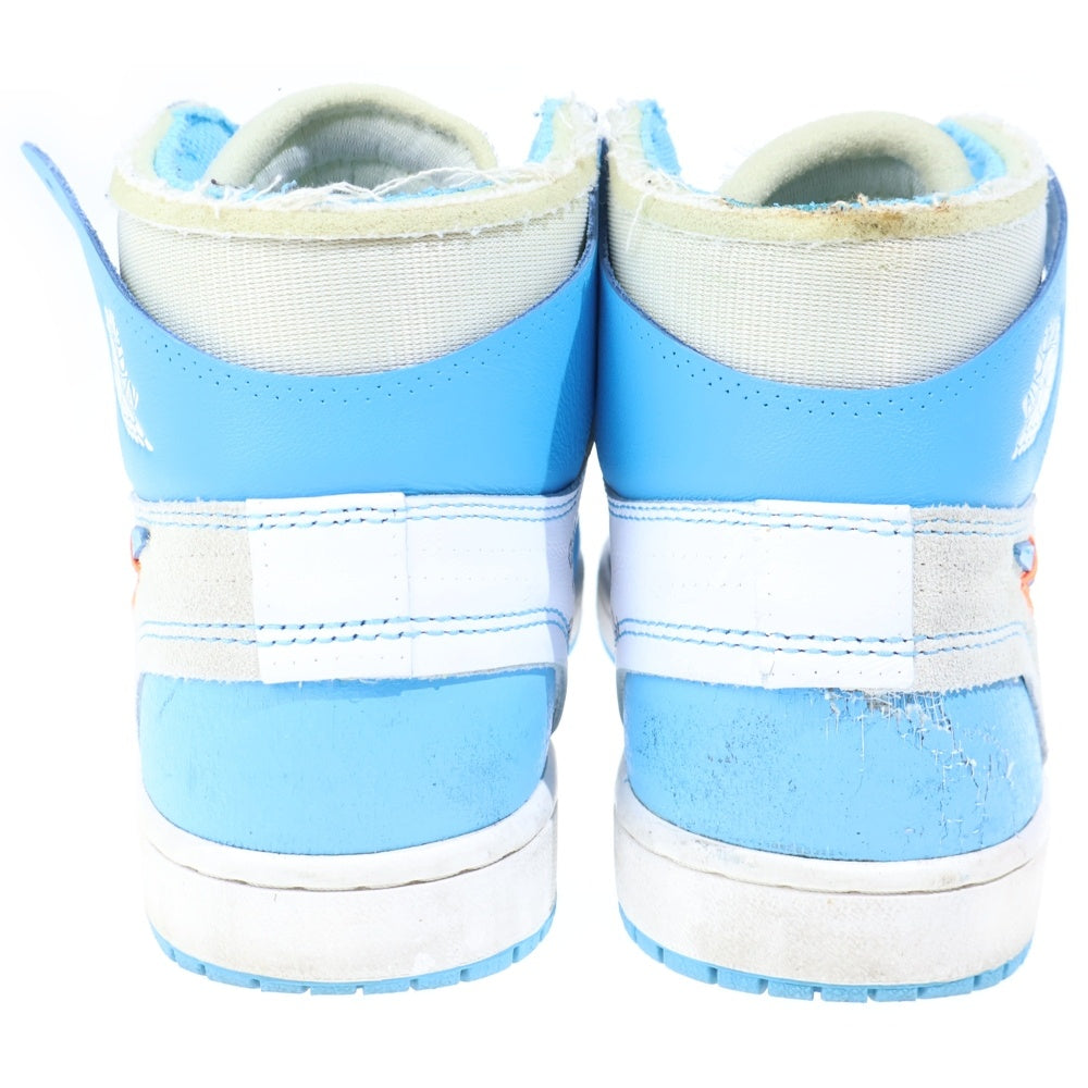 NIKE(ナイキ) ×OFF-WHITE AIR JORDAN 1 POWDER BLUE UNC AQ0818-148 オフホワイト エアジョーダン1 パウダーブルー ハイカットスニーカー US8/26cm ホワイト/ブルー