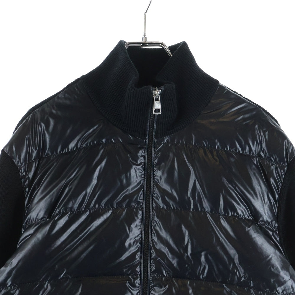 MONCLER(モンクレール) ワッペンロゴ ニット切り替え ハイネック ジップアップ ダウンジャケット ブラック H20919B00008 M1131