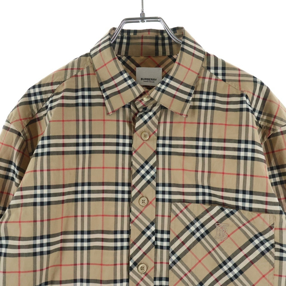 BURBERRY(バーバリー) Checkered long-sleeved shirt チェック総柄 長袖シャツ ベージュ 8017560