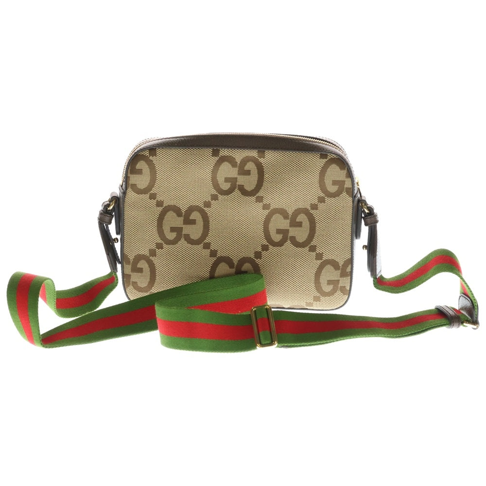 GUCCI(グッチ) ジャンボGG キャンバス レザー メッセンジャーバッグ ショルダーバッグ ブラウン/ベージュ 675891 レディース