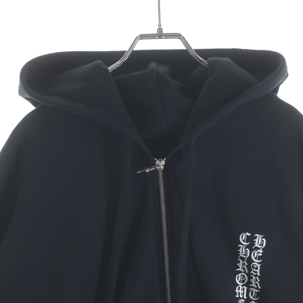 CHROME HEARTS(クロムハーツ) SWTSHRT HD ZIP アームロゴ ジップアップパーカー スウェット ブラック