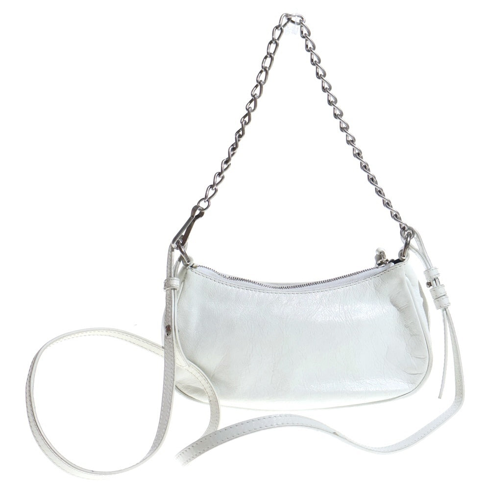 BALENCIAGA(バレンシアガ) LE CAGOLE MINI ルカゴール チェーンハンドバッグ レザー ミニ ショルダー バッグ レディース ホワイト