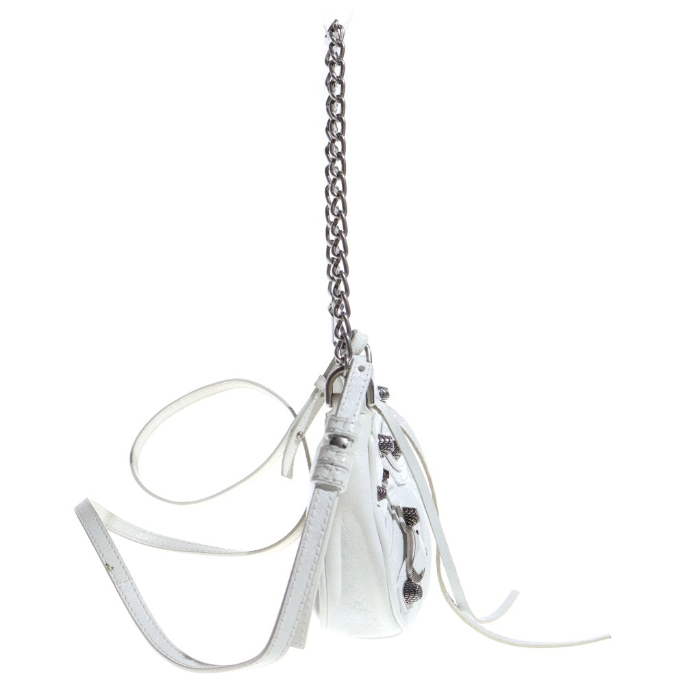 BALENCIAGA(バレンシアガ) LE CAGOLE MINI ルカゴール チェーンハンドバッグ レザー ミニ ショルダー バッグ レディース ホワイト