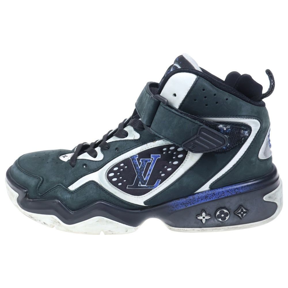 LOUIS VUITTON(ルイヴィトン) LVトレイユ 2ライン ファブリックハイカットスニーカー ブラック/ホワイト GO0262