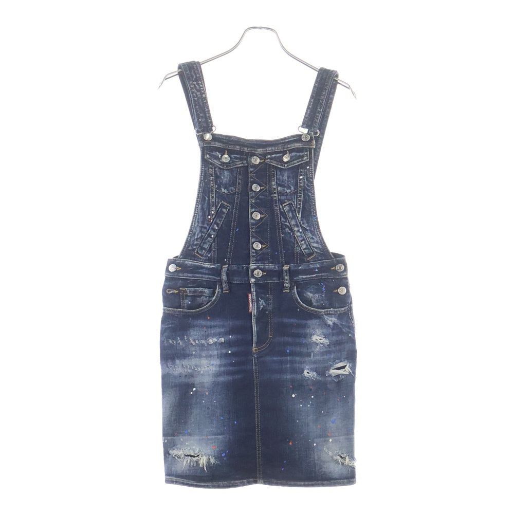 DSQUARED2(ディースクエアード) 22SS オーバーオール デニムサロペット オールインワン インディゴ S75CV0533 レディース