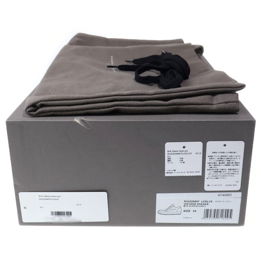Rick Owens(リックオウエンス) VINTAGE SNEAKS ヴィンテージ レザー スニーカー ブラックRU02D6897 LCOLVS