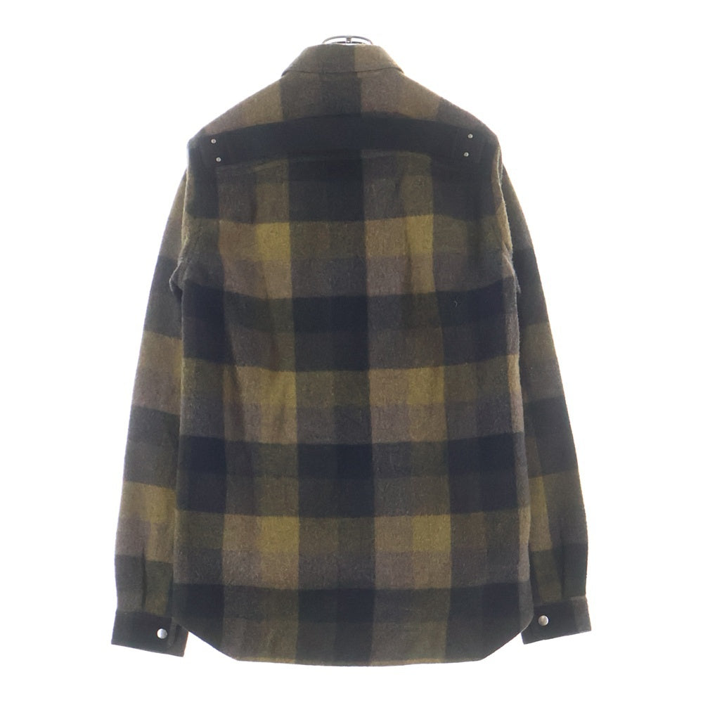 Rick Owens(リックオウエンス) 24AW OUTER SHIRT RU02D6729-WLDP 長袖チェック柄 シャツ ジャケット ブラウン