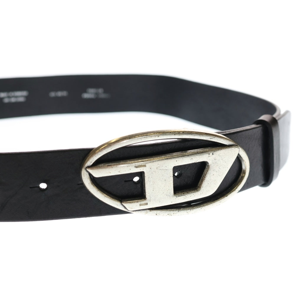 DIESEL(ディーゼル) ロゴバックル レザー ベルト ブラック