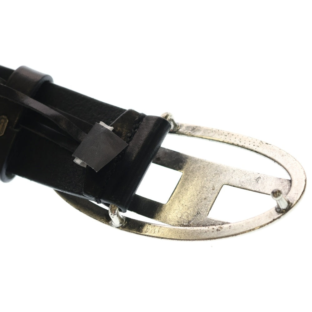 DIESEL(ディーゼル) ロゴバックル レザー ベルト ブラック