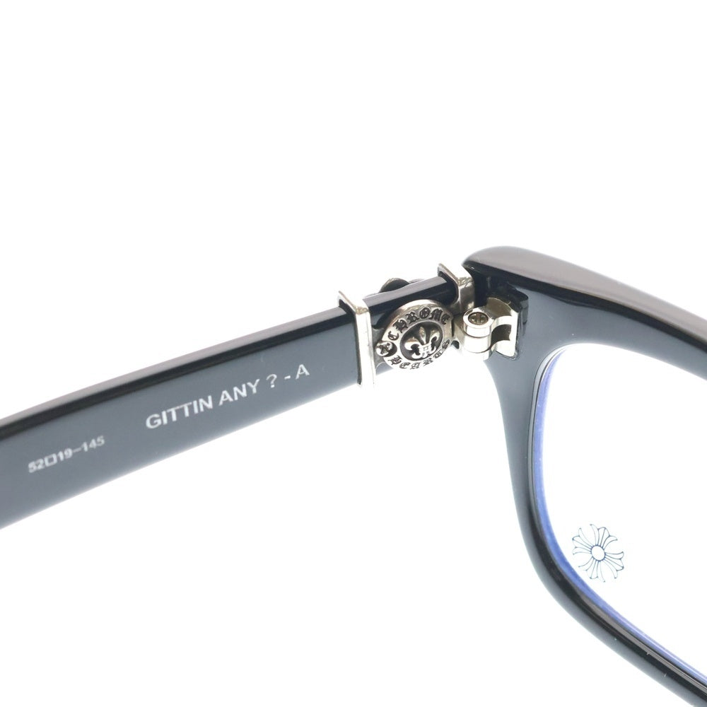 CHROME HEARTS(クロムハーツ) GITTIN ANY ?-A BSフレアフレーム ウェリントン サングラス メガネ 眼鏡 ブラック/シルバー