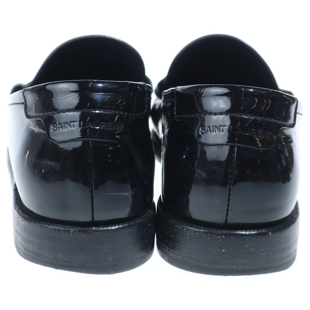 SAINT LAURENT PARIS(サンローランパリ) Le Loafer Penny Slippers パテント ル ローファー ペニー スリッパ シューズ レディース ブラック/ホワイト
