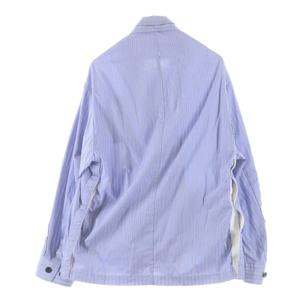 Sacai(サカイ) Thomas Mason Cotton Poplin Jacket コットンポプリンジャケット ストライプ柄 胸ポケット ホワイト/ブルー 23-03037M