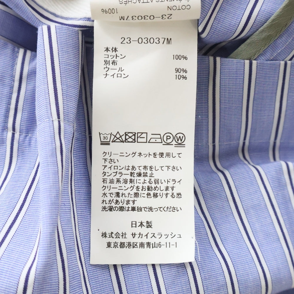 Sacai(サカイ) Thomas Mason Cotton Poplin Jacket コットンポプリンジャケット ストライプ柄 胸ポケット ホワイト/ブルー 23-03037M