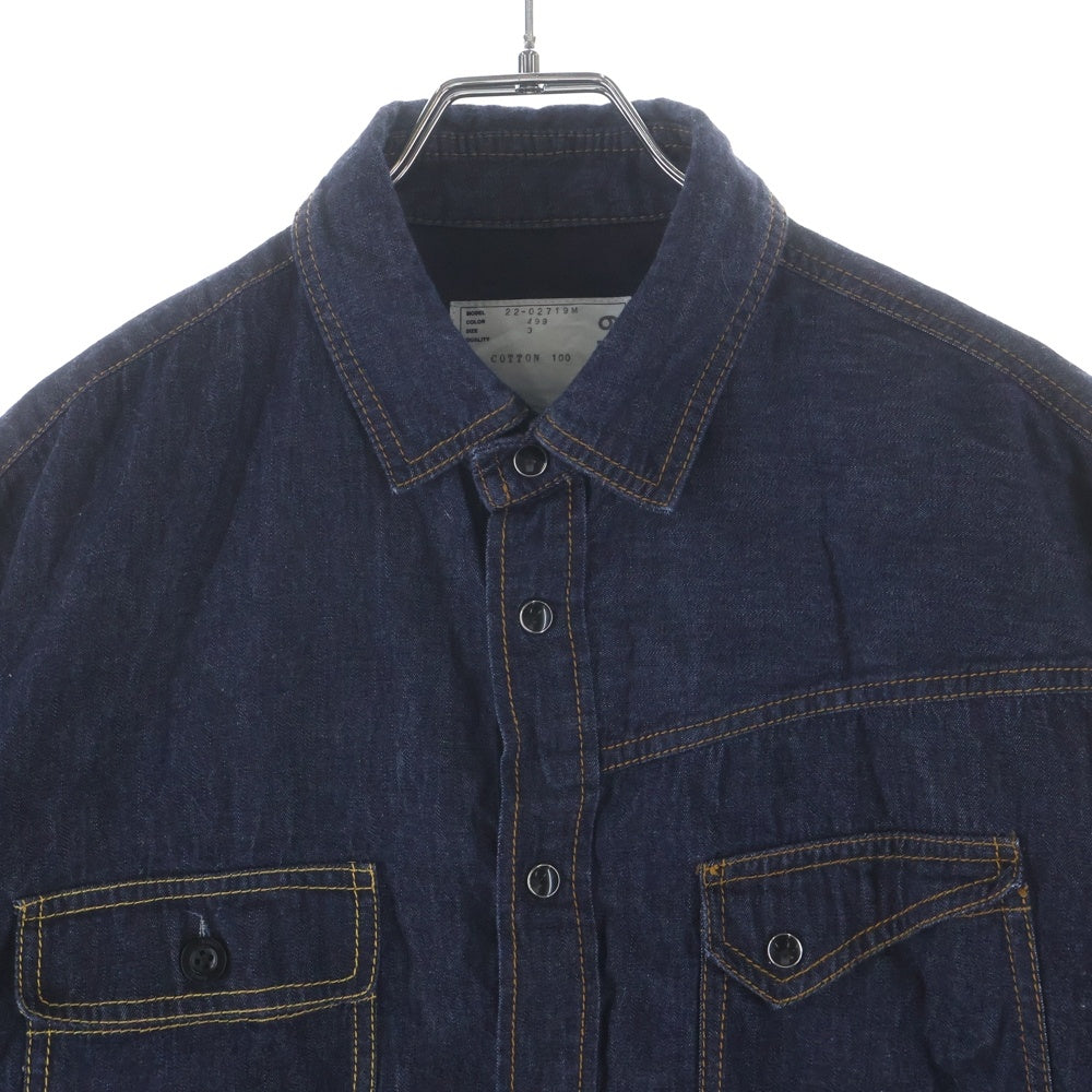 Sacai(サカイ) denim shir flap pockets 半袖デニムシャツ フラップポケット インディゴ 22-02719M