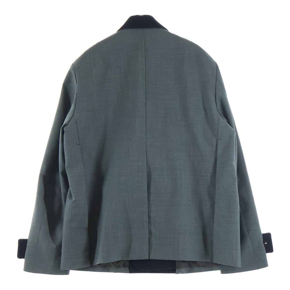 Sacai(サカイ) Suiting Jacket Vネック テーラードジャケット 2フリップポケット グレー 22-02801M