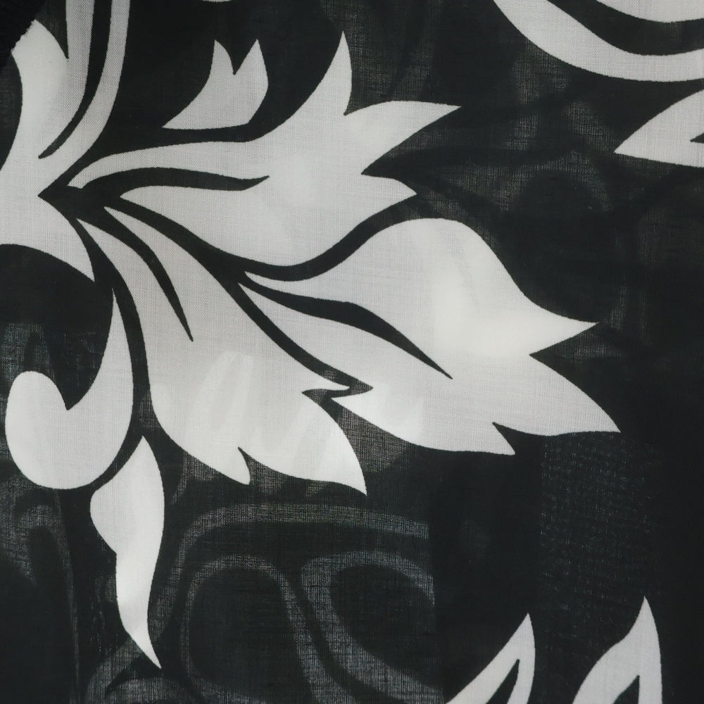 Sacai(サカイ) FLORAL PRINT SHIRT 花柄 ジップアップ 半袖カットソー 24-03292M ブラック/ホワイト