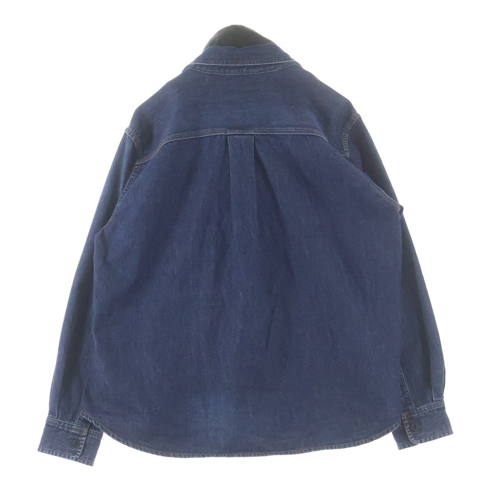 Sacai(サカイ) レイヤード ジップアップボタン 2フラップポケット デニムジャケット インディゴ 25-03754M