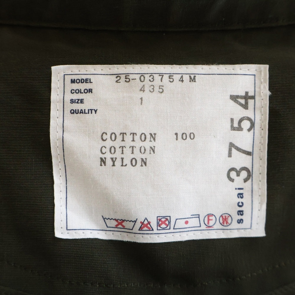 Sacai(サカイ) レイヤード ジップアップボタン 2フラップポケット デニムジャケット インディゴ 25-03754M