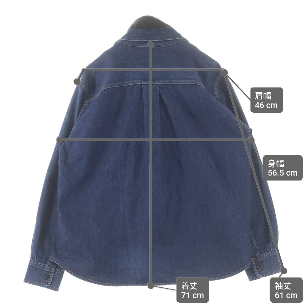 Sacai(サカイ) レイヤード ジップアップボタン 2フラップポケット デニムジャケット インディゴ 25-03754M