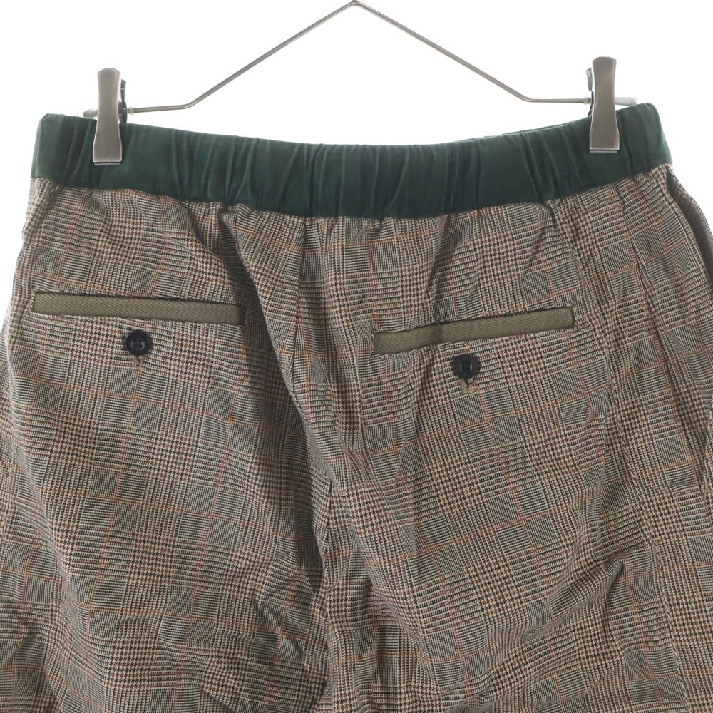 Sacai(サカイ) チェック柄 ウエストベルト ストレートパンツ マルチカラー 21-02484M
