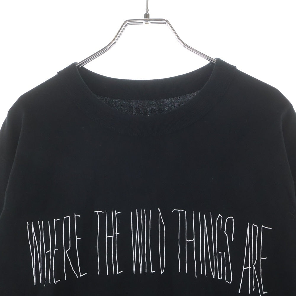 Sacai(サカイ) WHERE THE WILD THINGS ARE L/S 両面プリント クルーネック カットソー 長袖Tシャツ ブラック 25-01006S