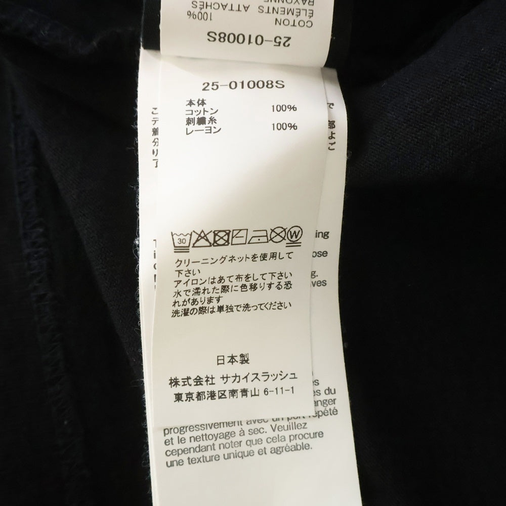 Sacai(サカイ) WHERE THE WILD THINGS ARE L/S 両面プリント 半袖カットソー Tシャツ ブラック 25-01008S
