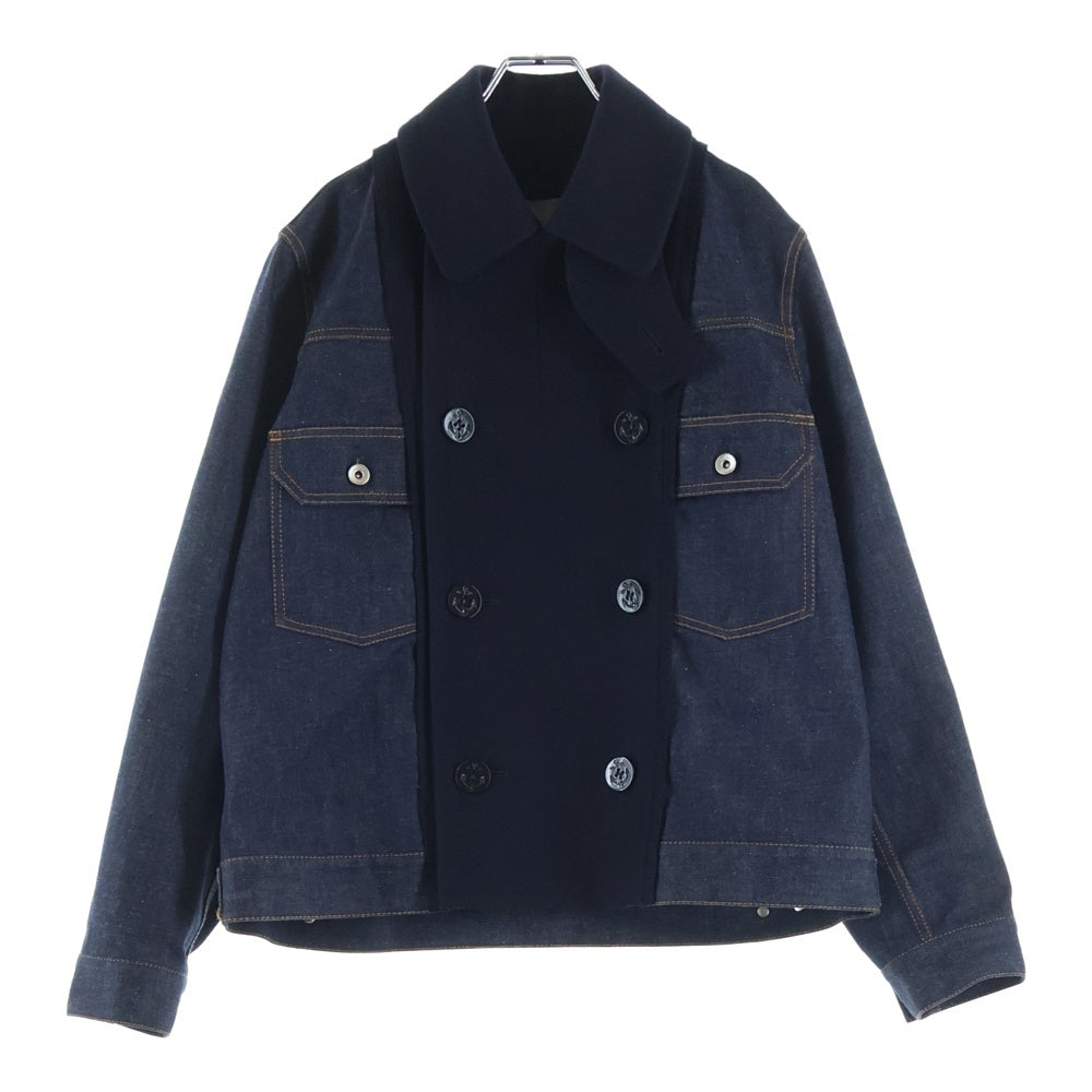 Sacai(サカイ) Wool Melton Jacket 2フリップポケット 切替デニム