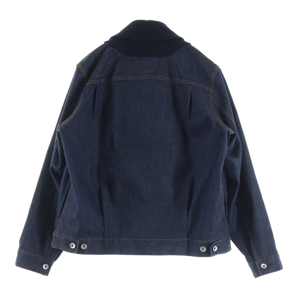 Sacai(サカイ) Wool Melton Jacket 2フリップポケット 切替デニムジャケット インディゴ 25-03885M