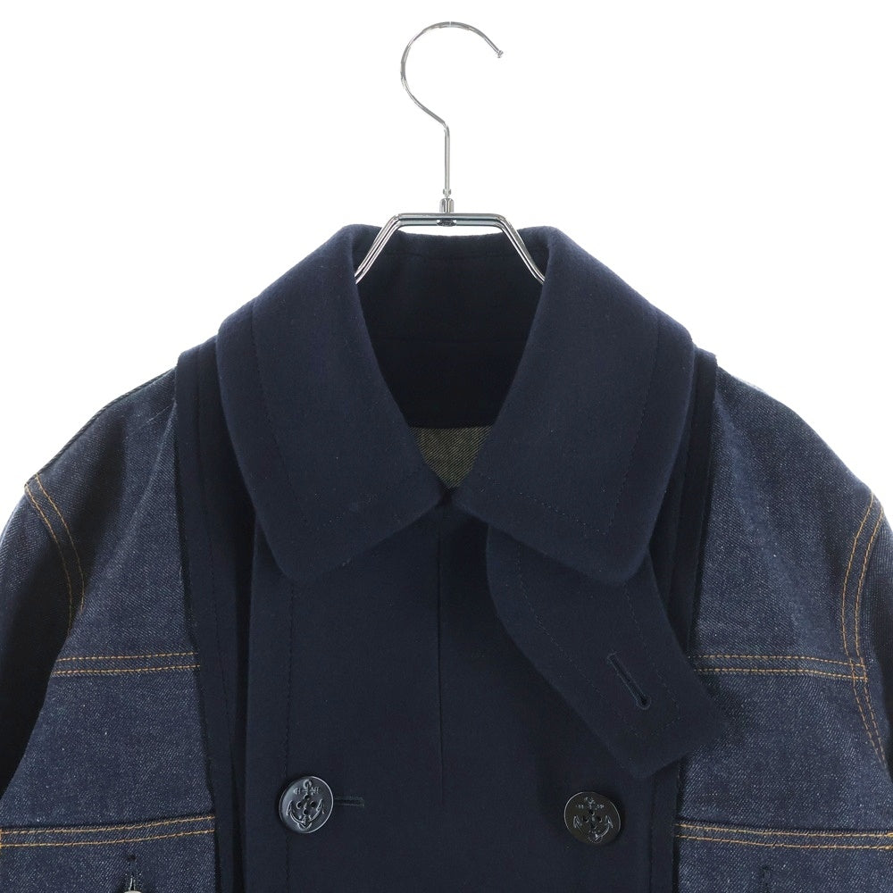 Sacai(サカイ) Wool Melton Jacket 2フリップポケット 切替デニムジャケット インディゴ 25-03885M