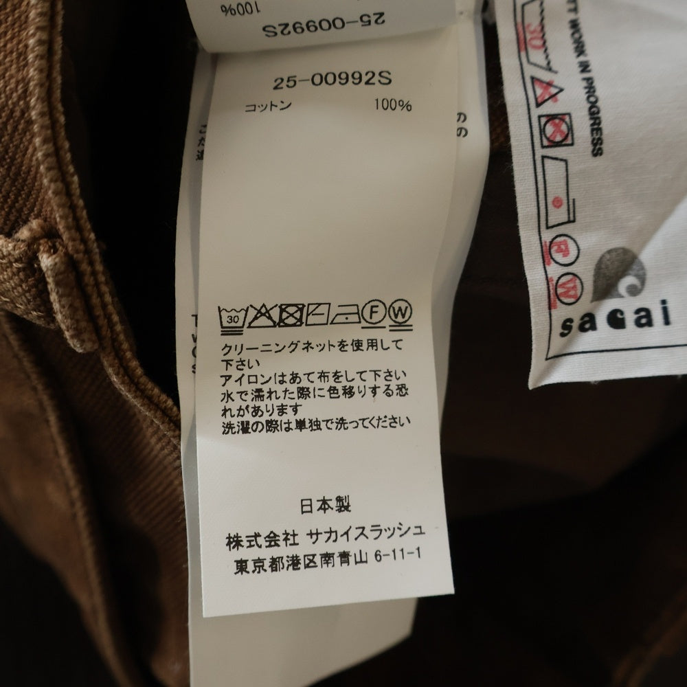 Carhartt WIP(カーハート ダブリューアイピー) ×sacai ウエストベルト カーゴパンツ ブラウン 25-00992S
